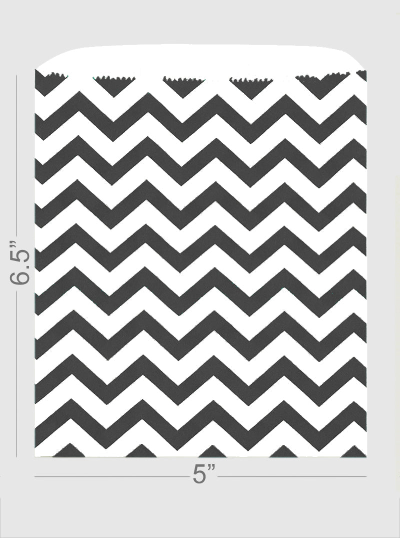 100pcs 5x6.5inch Zigzag Pattern Printed Kraft Bag