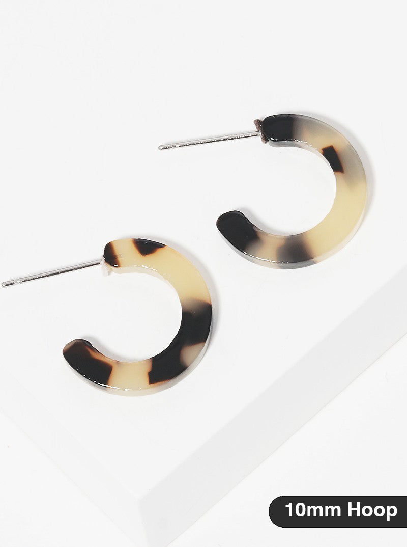 10mm Acetate Open Hoop Earrings