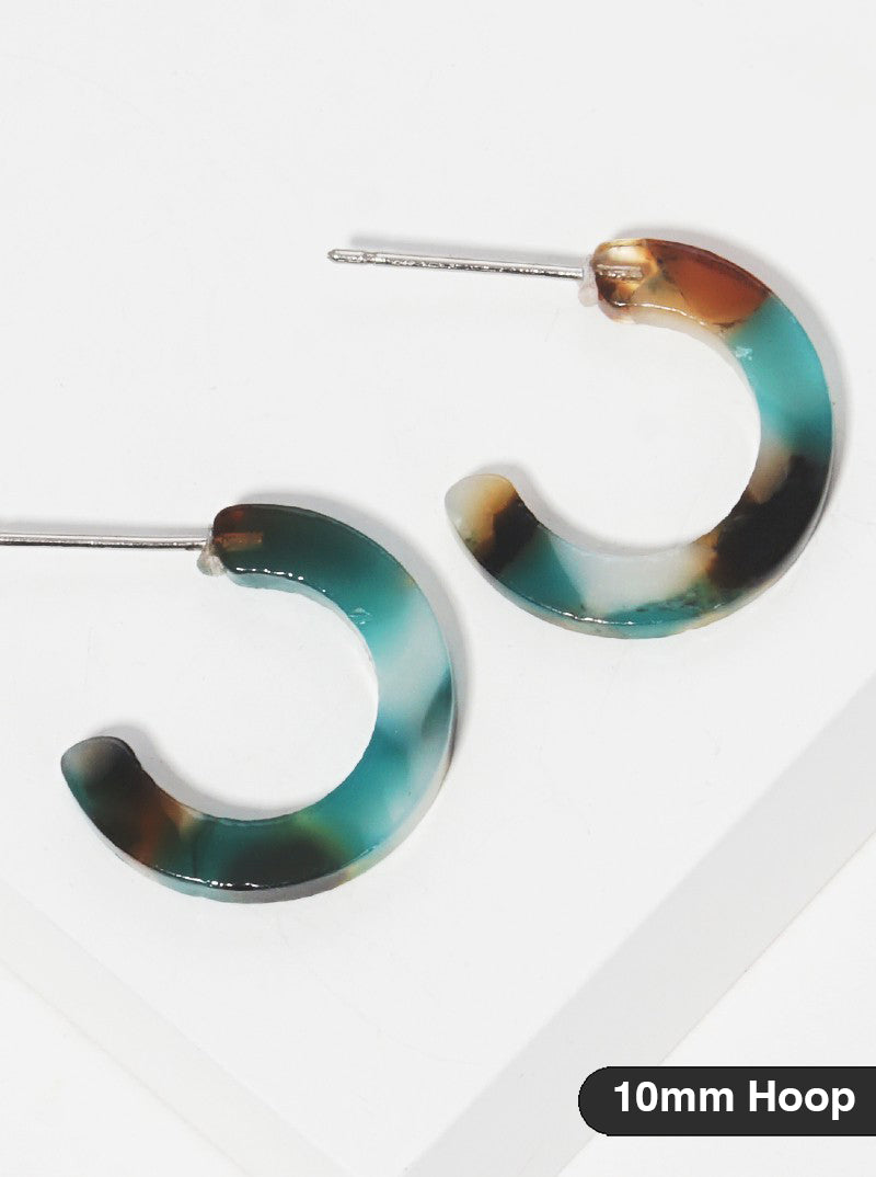 10mm Acetate Open Hoop Earrings