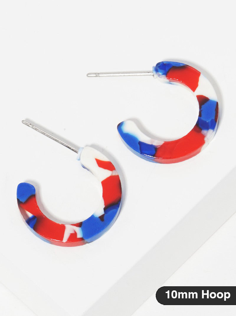 10mm Acetate Open Hoop Earrings