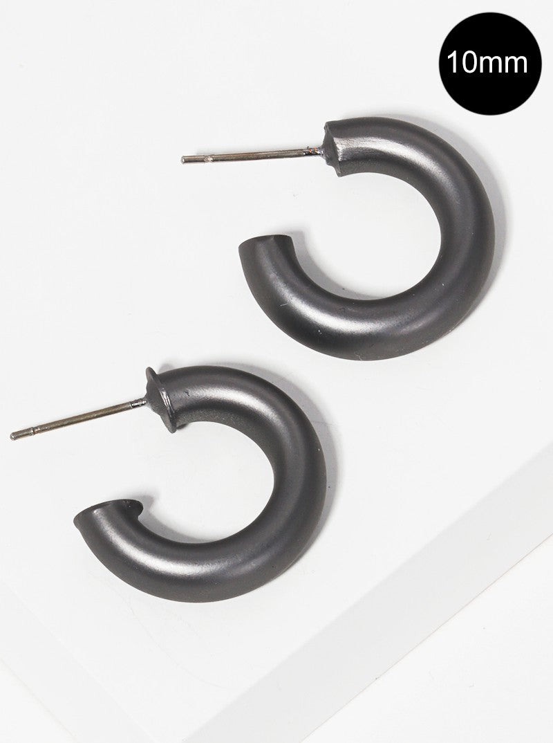 10mm Bold Brass Hollow Hoop Earrings