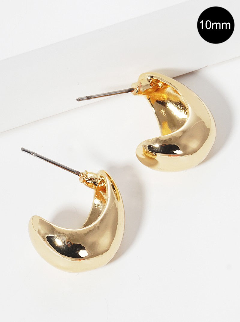 10mm Metal Bold Hoop Earrings