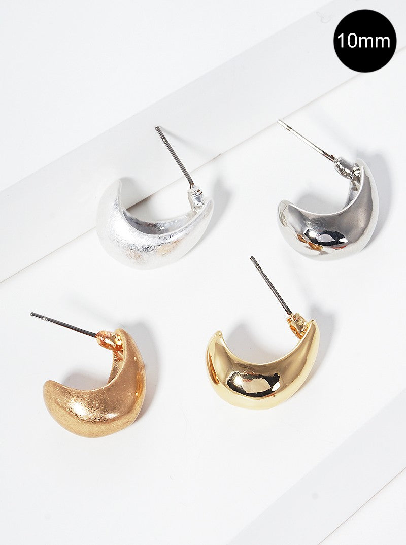 10mm Metal Bold Hoop Earrings
