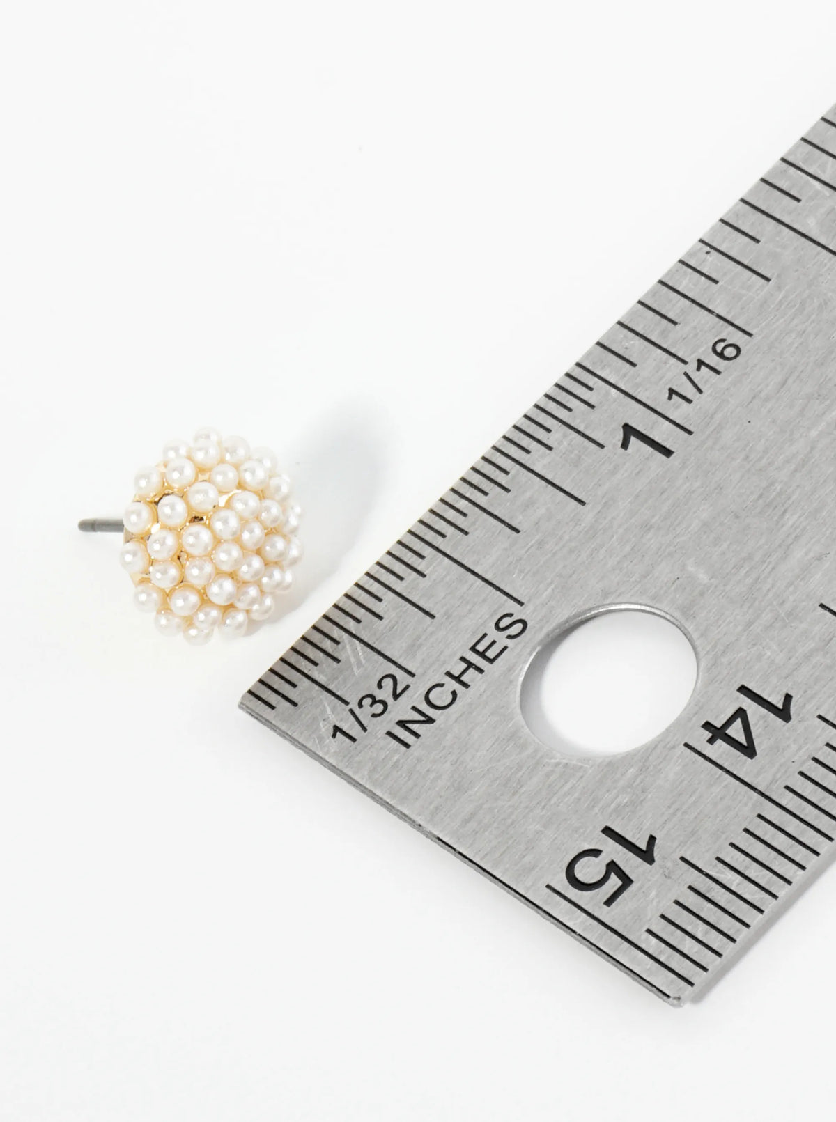 10mm Pearl Bead Cluster Button Stud Earrings