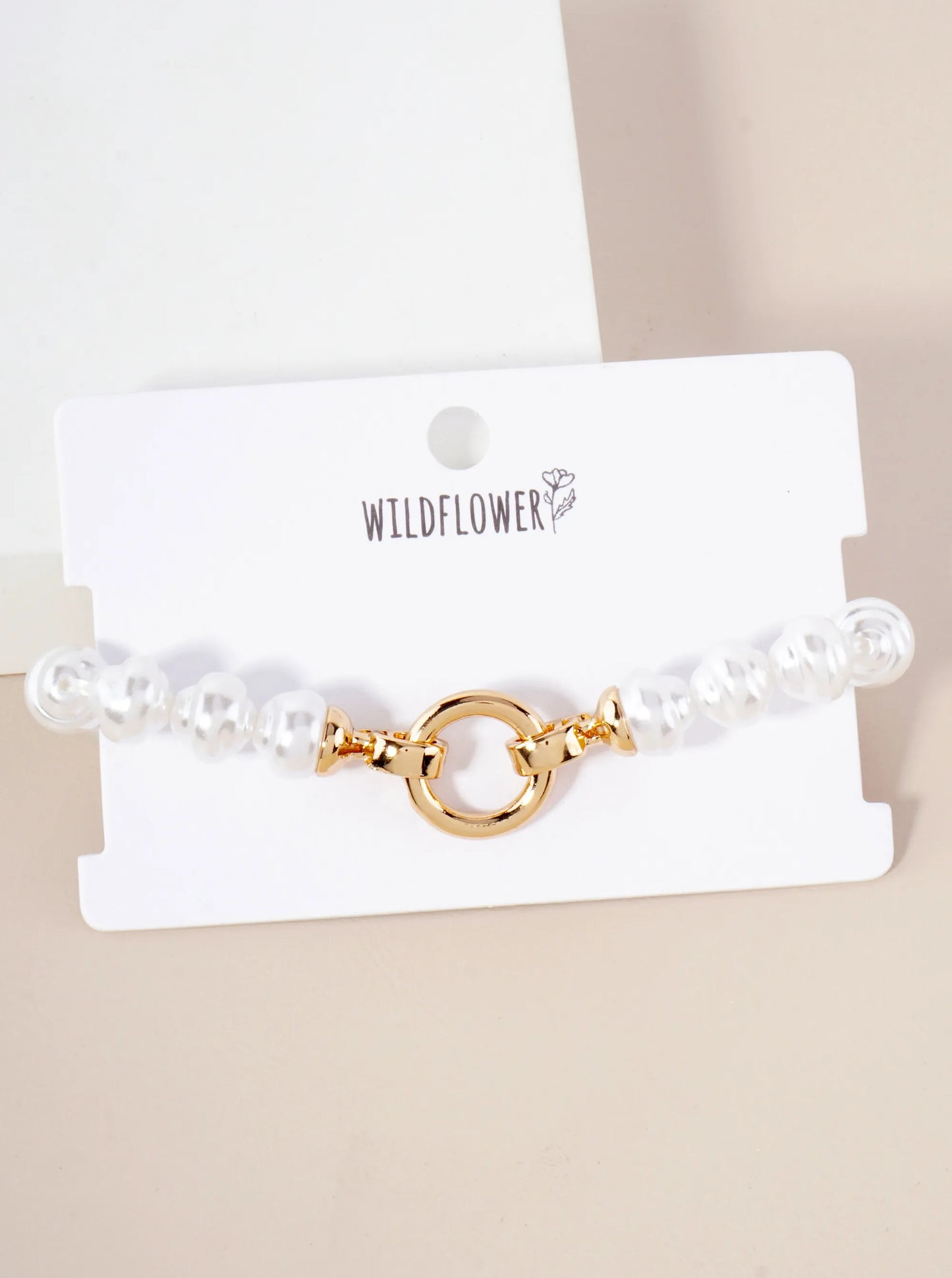 10mm Pearl-Bead Toggle-Closure Accents Stretch Bracelet