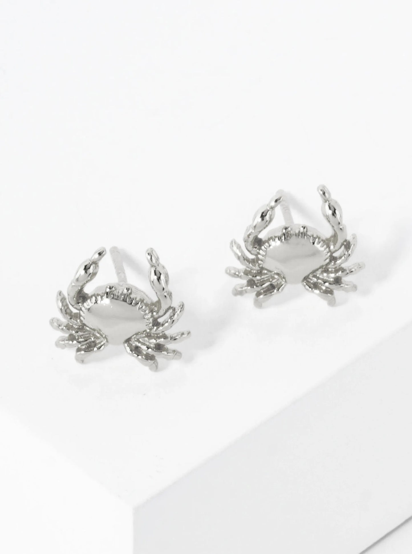 10mm Sea-Life Crab 18K-Gold-Dipped Polished Brass Stud Earrings