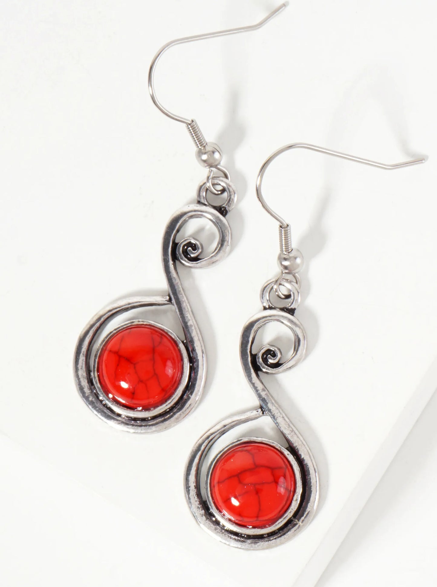 10mm Semi-Precious Natural-Stone Artistic Earrings
