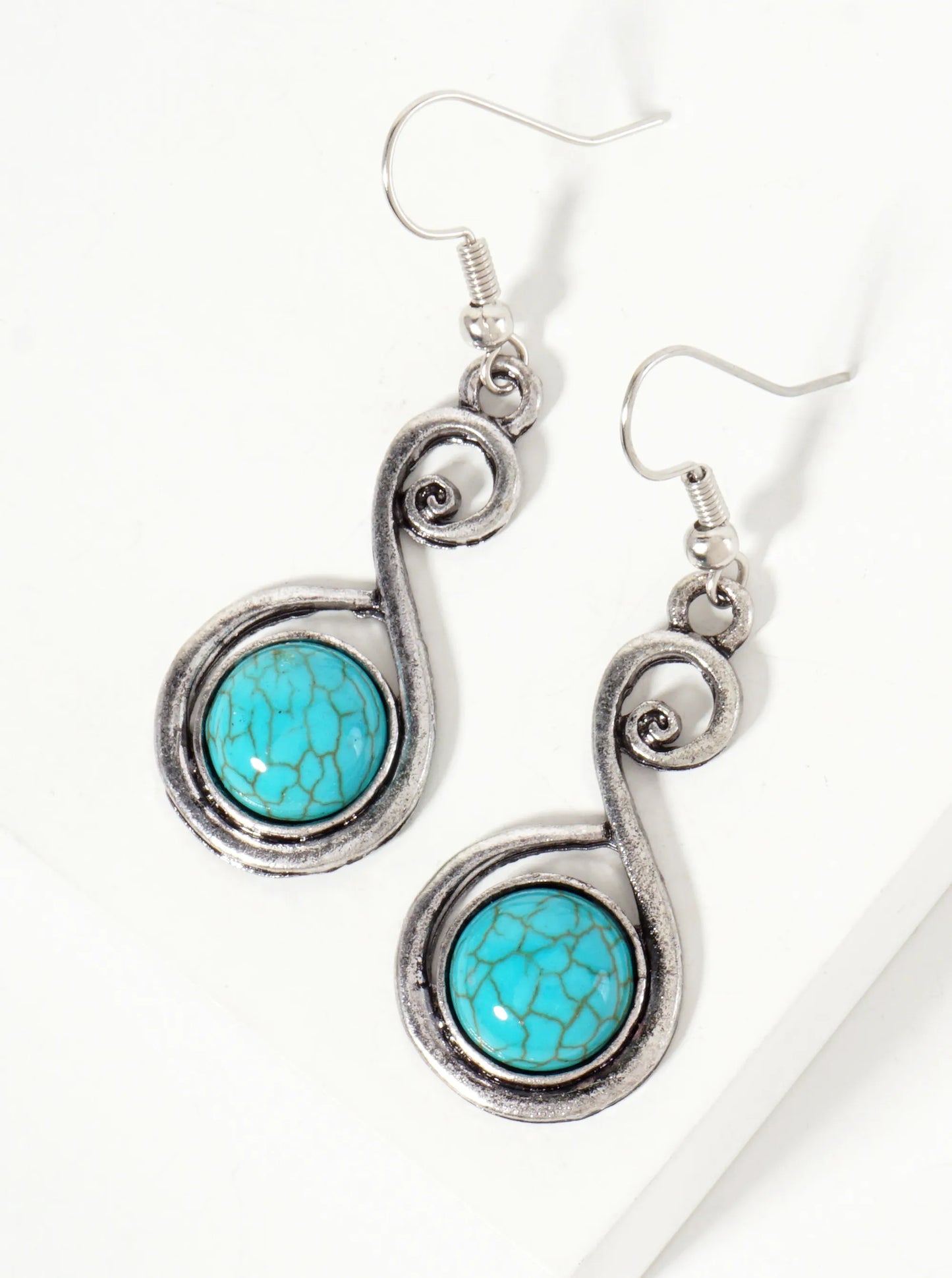 10mm Semi-Precious Natural-Stone Artistic Earrings