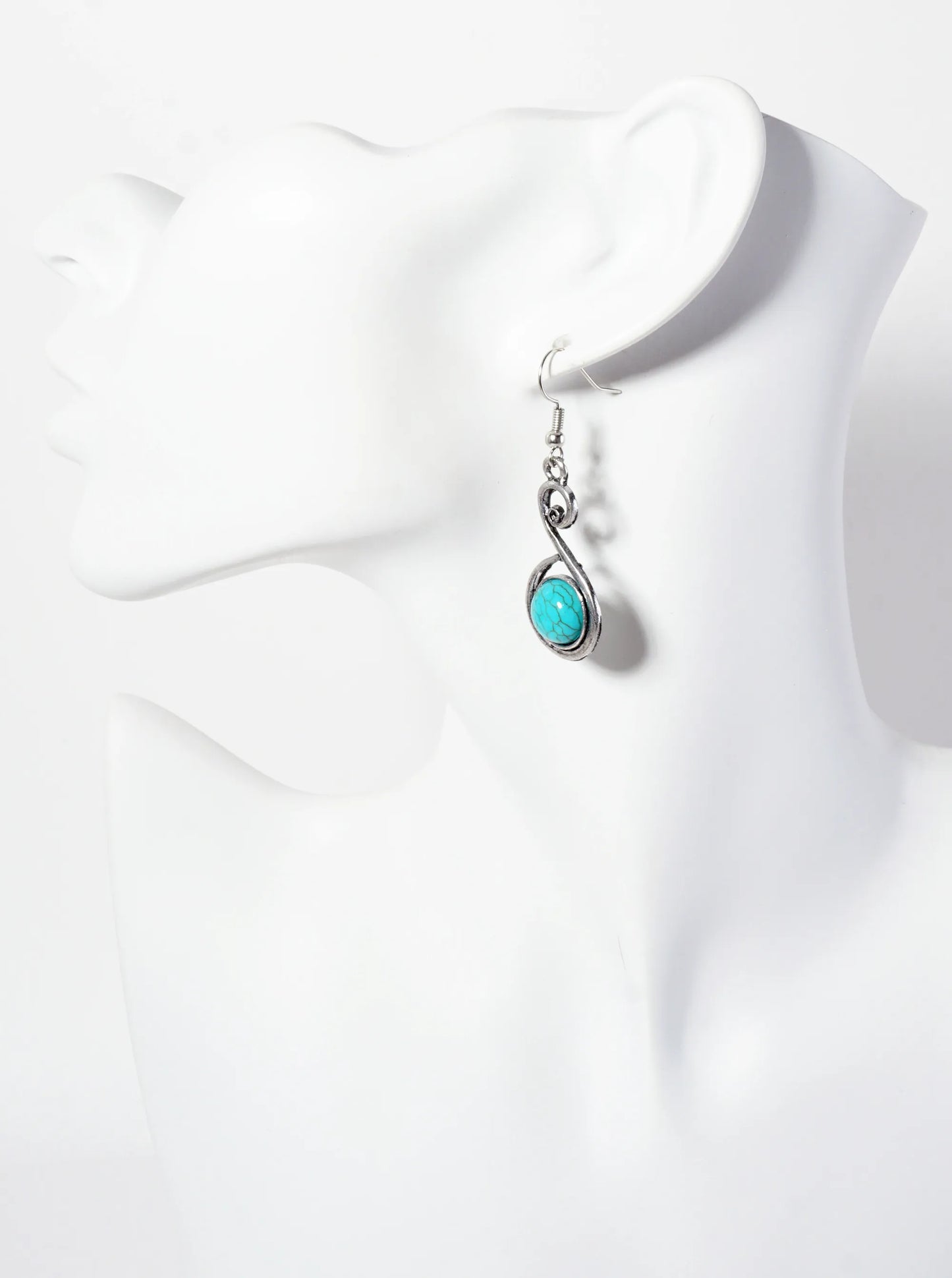10mm Semi-Precious Natural-Stone Artistic Earrings
