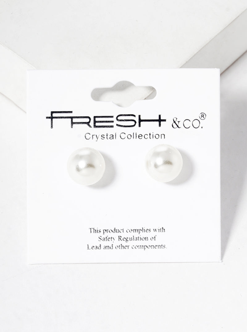 8mm Pearl Post Stud Earrings