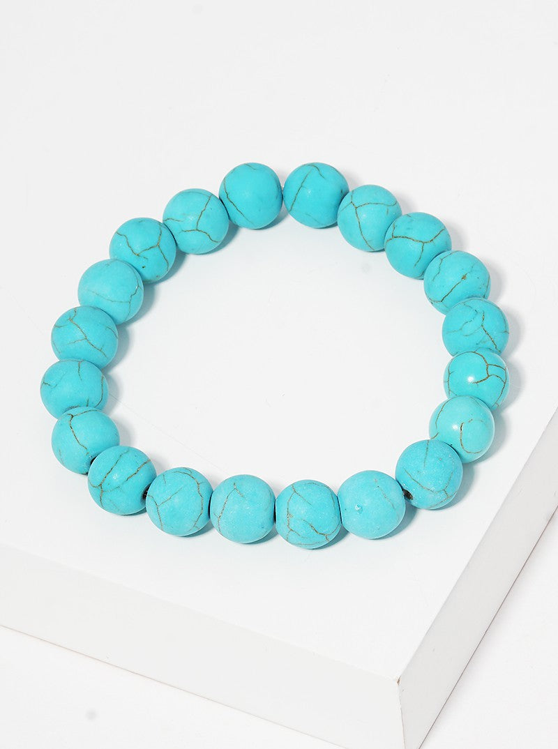 10mm Semi Precious Natural Stone Beads Stretch Bracelet