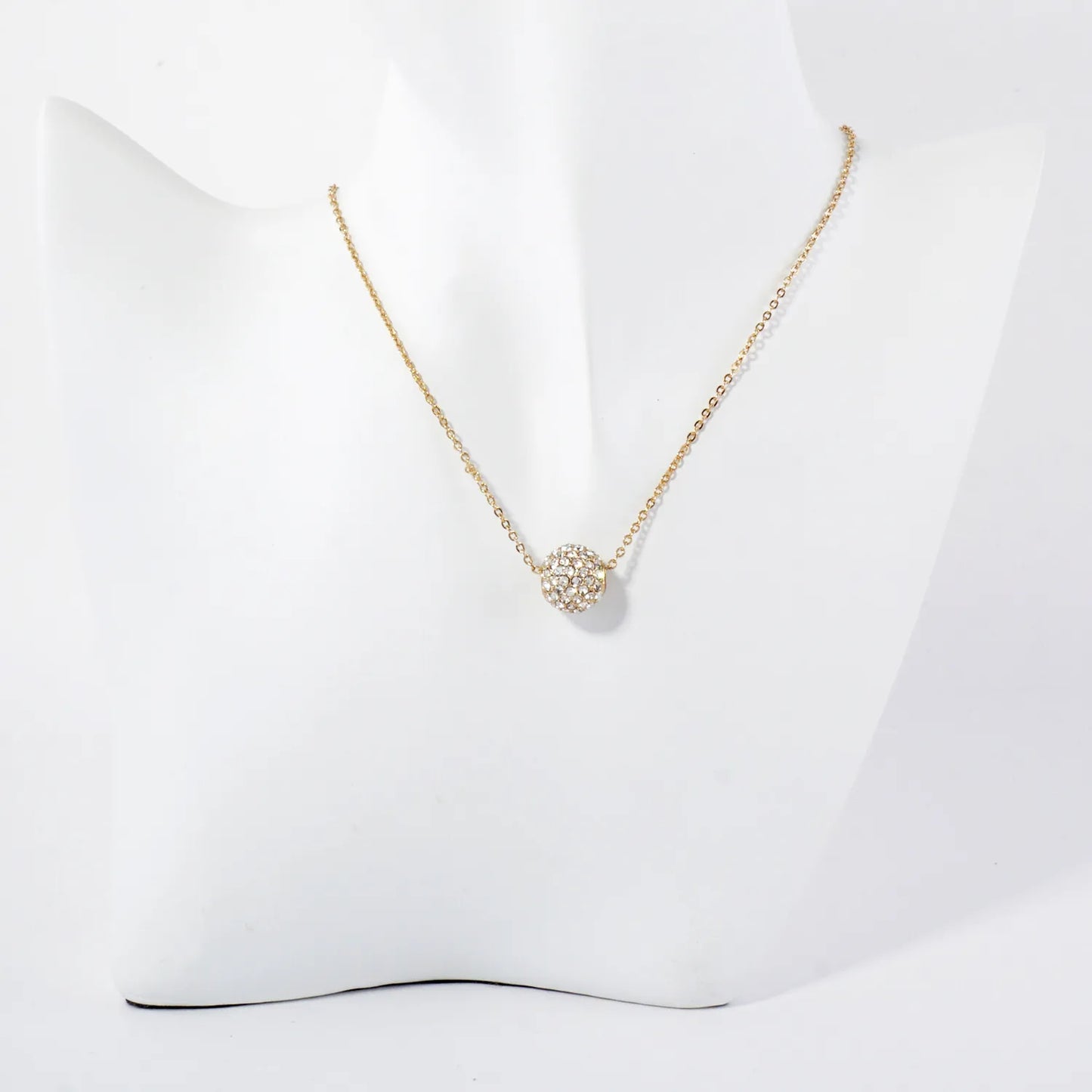 12mm Crystal-Pave Ball Pendant Necklace