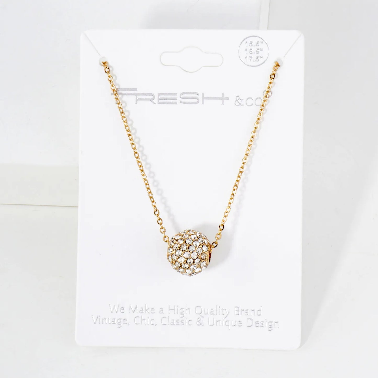 12mm Crystal-Pave Ball Pendant Necklace