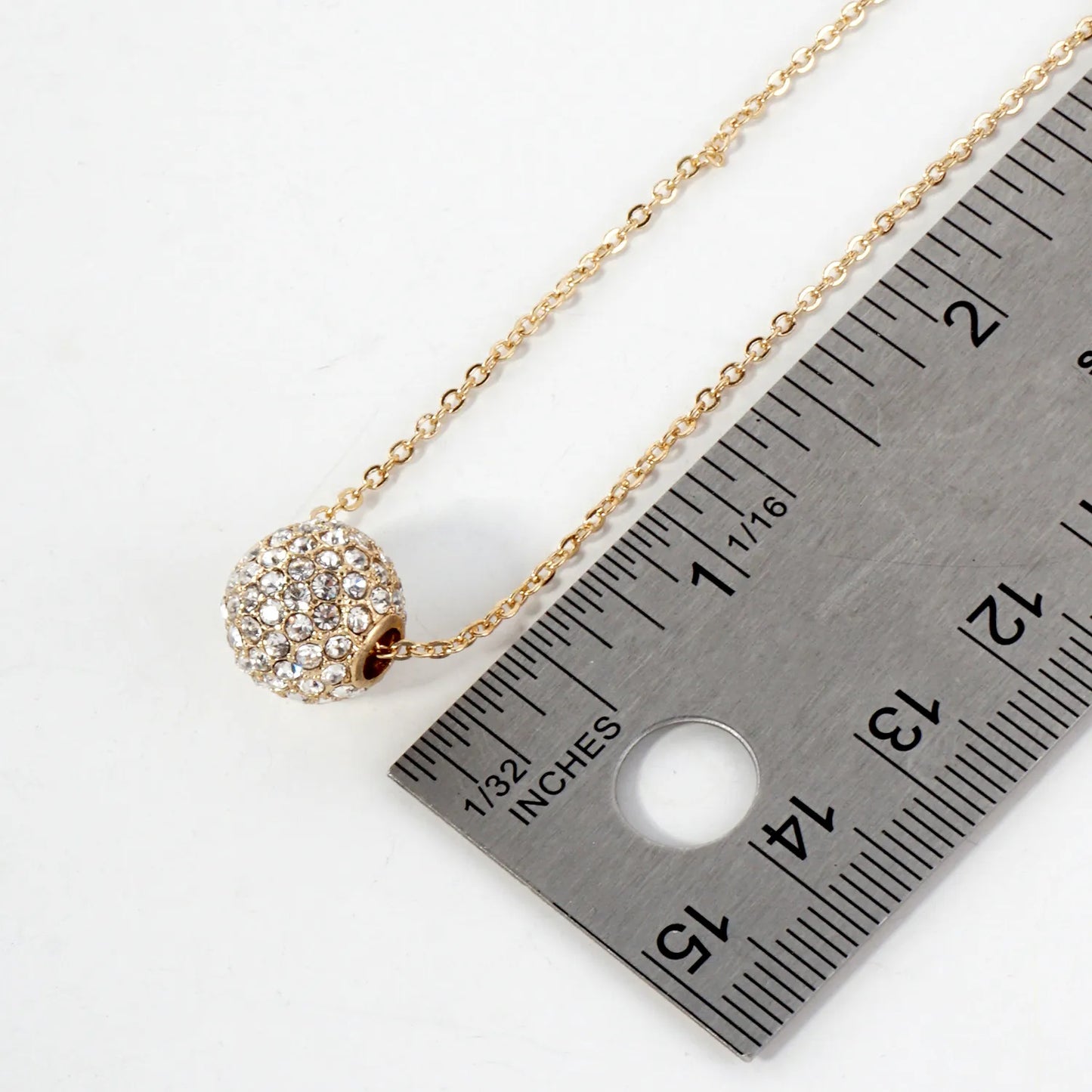 12mm Crystal-Pave Ball Pendant Necklace