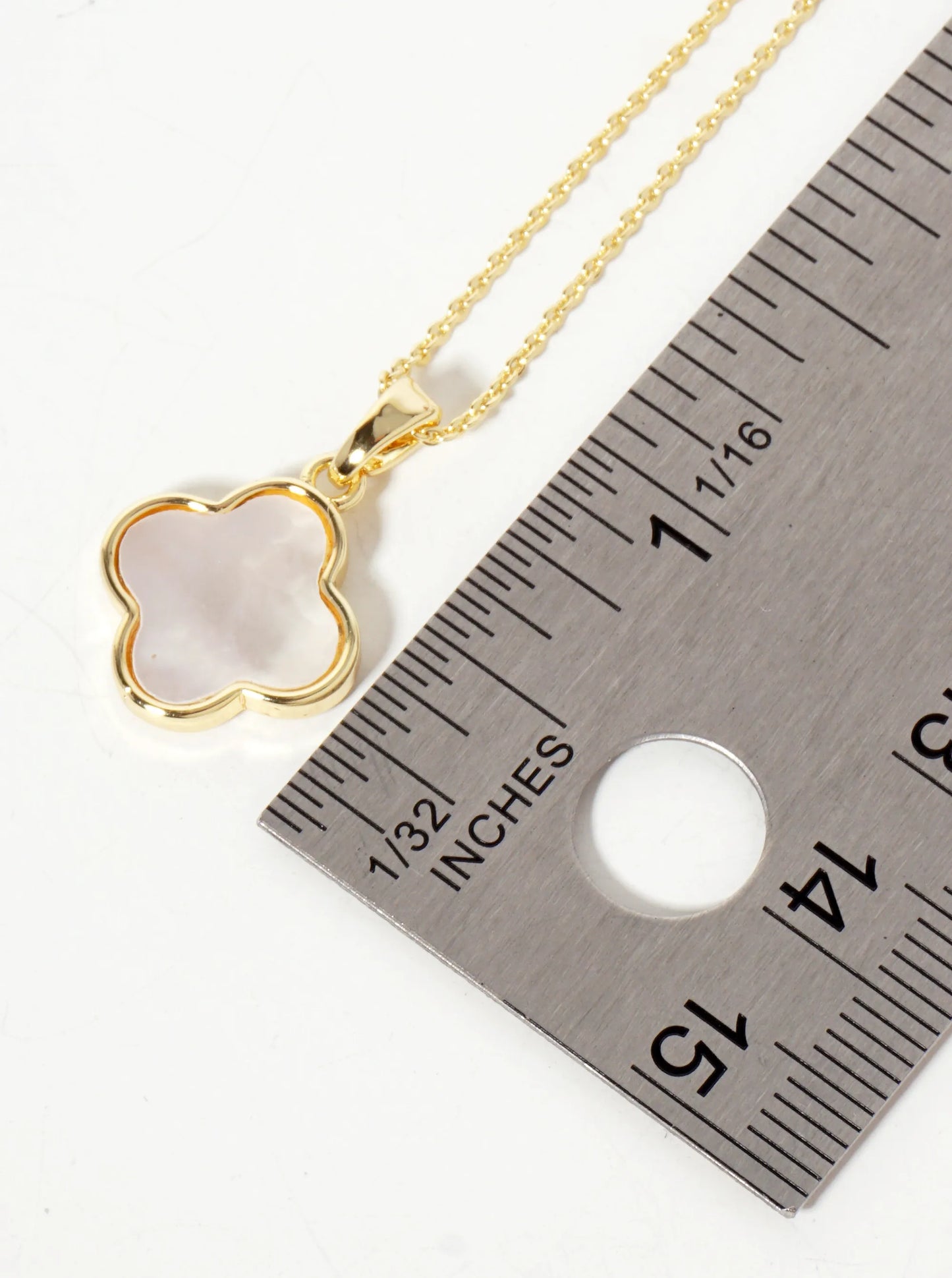 12mm Mother-of-Pearl Quatrefoil Pendant Necklace