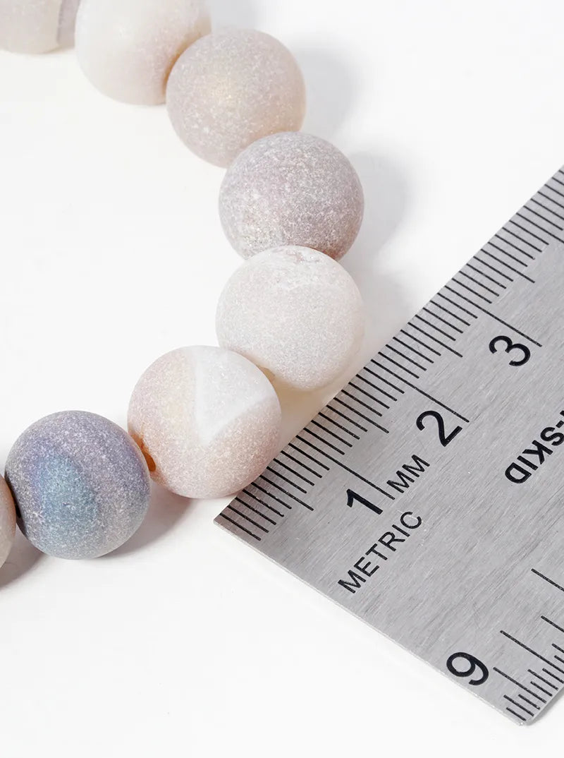 12mm Natural Quartz Semiprecious Stretch Bracelet