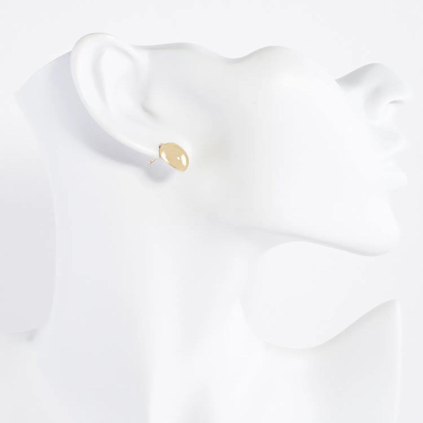 12mm Polished Oval 14K-Gold-Dipped Brass Stud Earrings