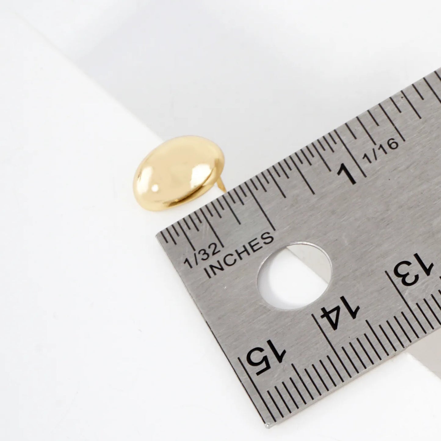 12mm Polished Oval 14K-Gold-Dipped Brass Stud Earrings
