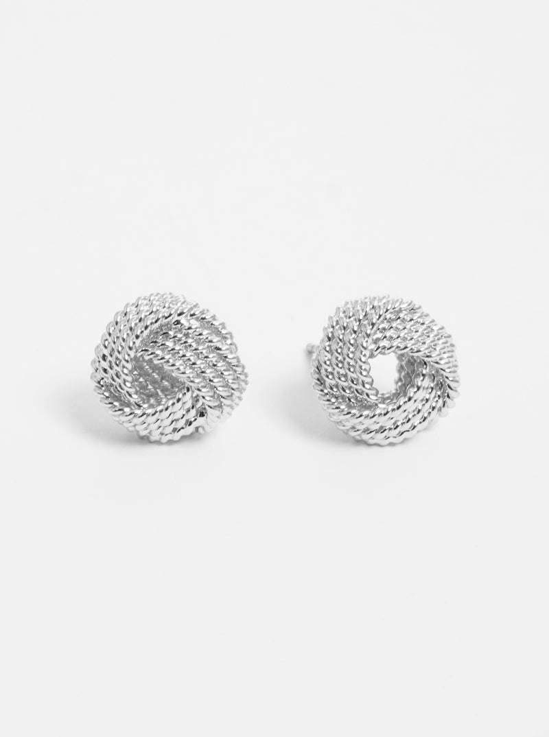 12mm Rope Shaped Brass Love Knot Post Stud Earrings