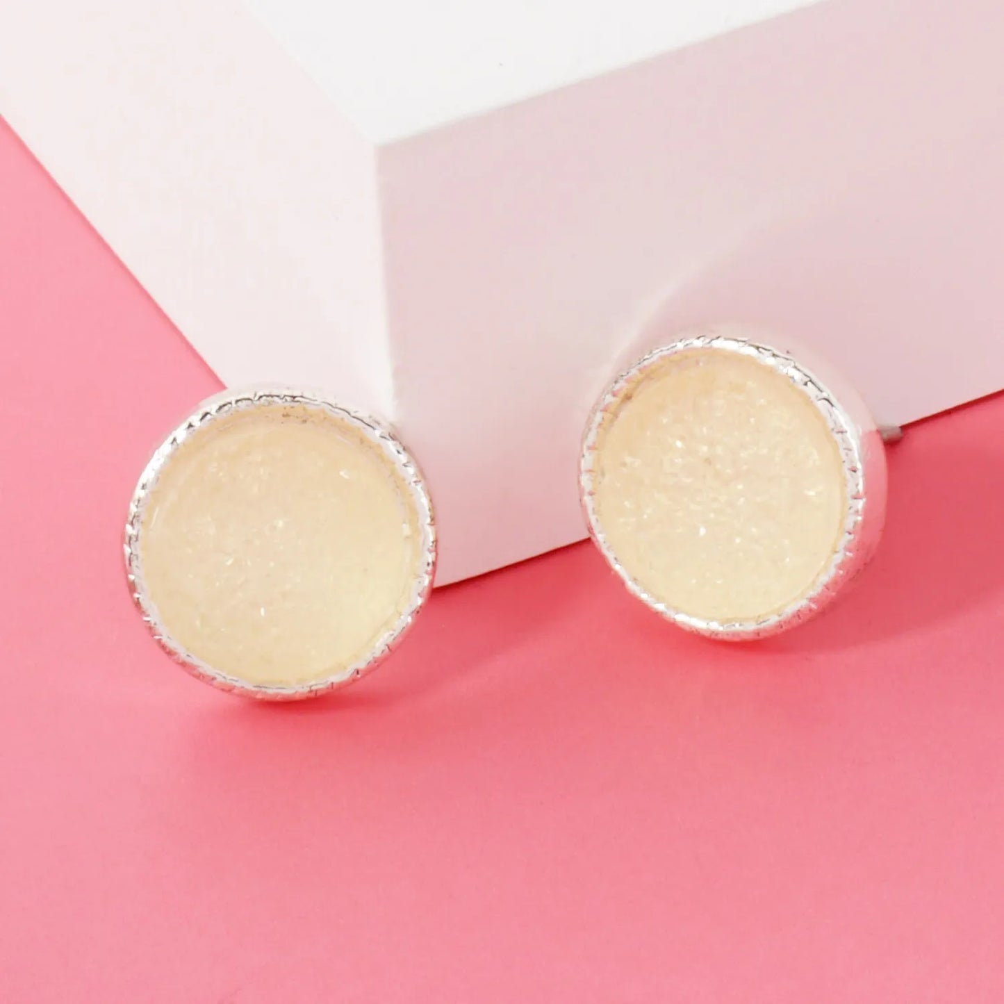 12mm Round Simulated Druzy Post Stud Earrings