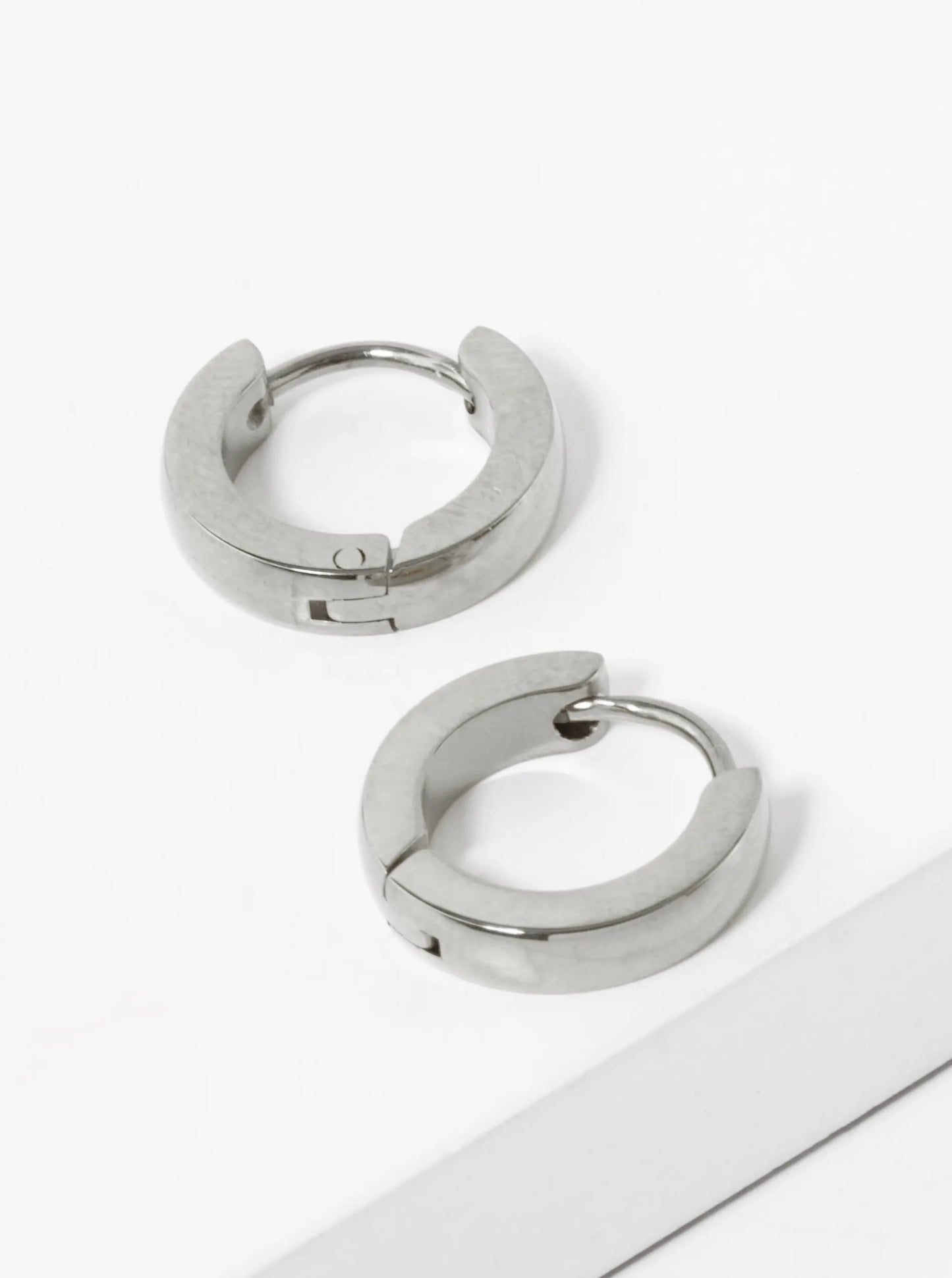 12mm Stainless Steel Huggie Hoop Earrings
