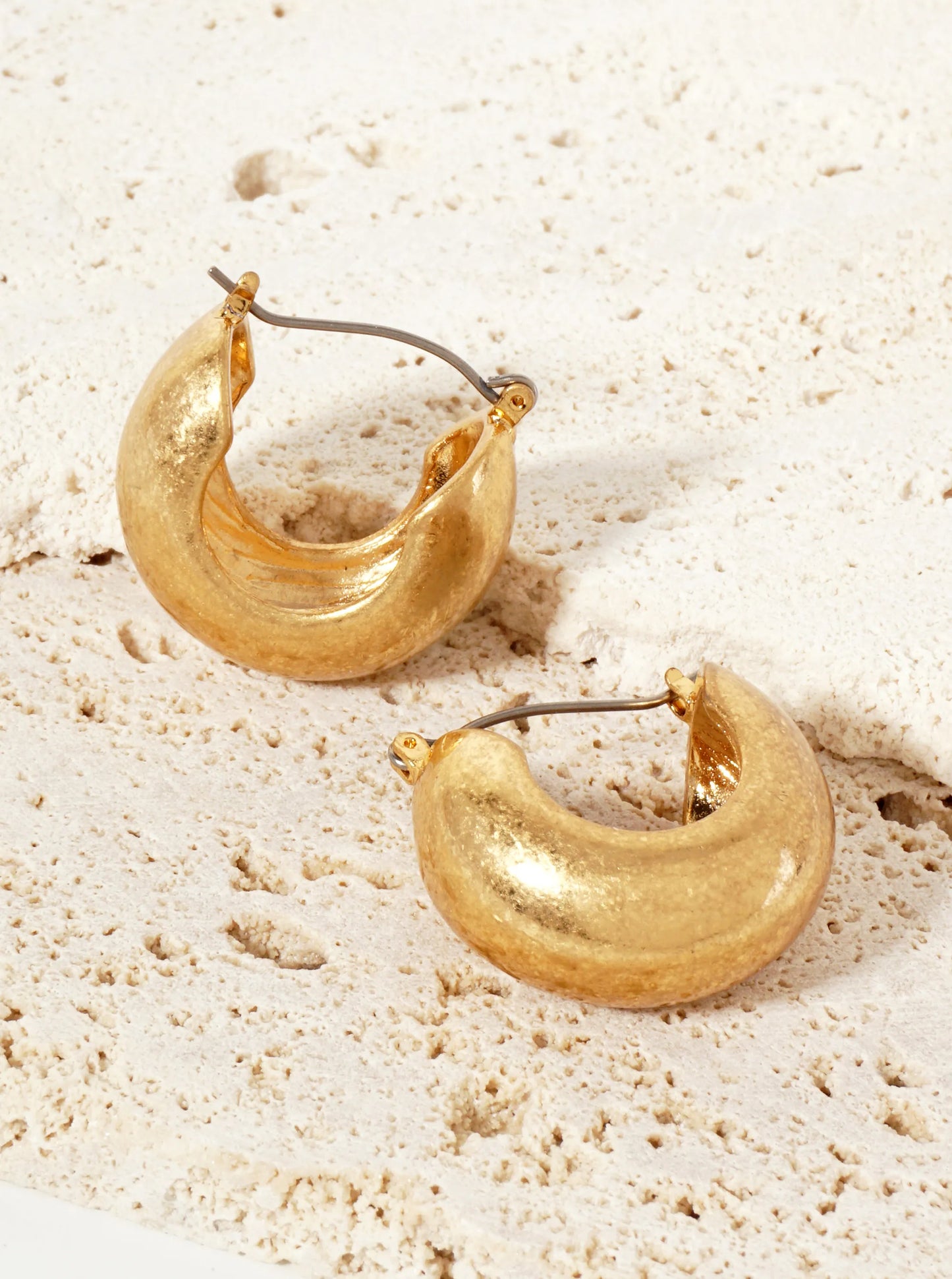 12mm Wide 25mm Latch-Back Hoop Earrings With-Titanium-Post