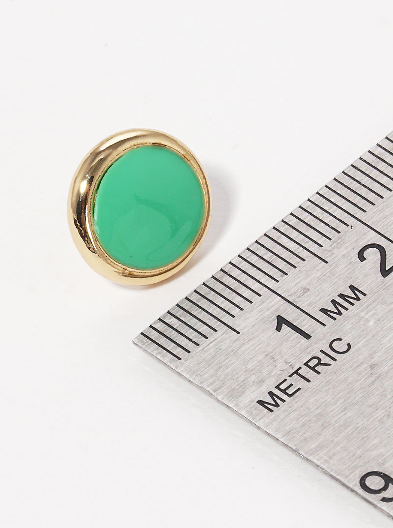 12mm Dainty Enamel Filled Round Post Stud Earrings