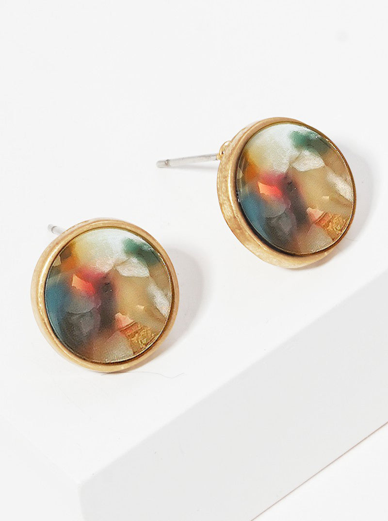 12mm Round Acetate Post Stud Earrings