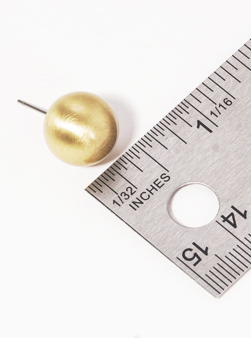 13mm Brushed Plated Resin Ball Bead Post Stud Earrings