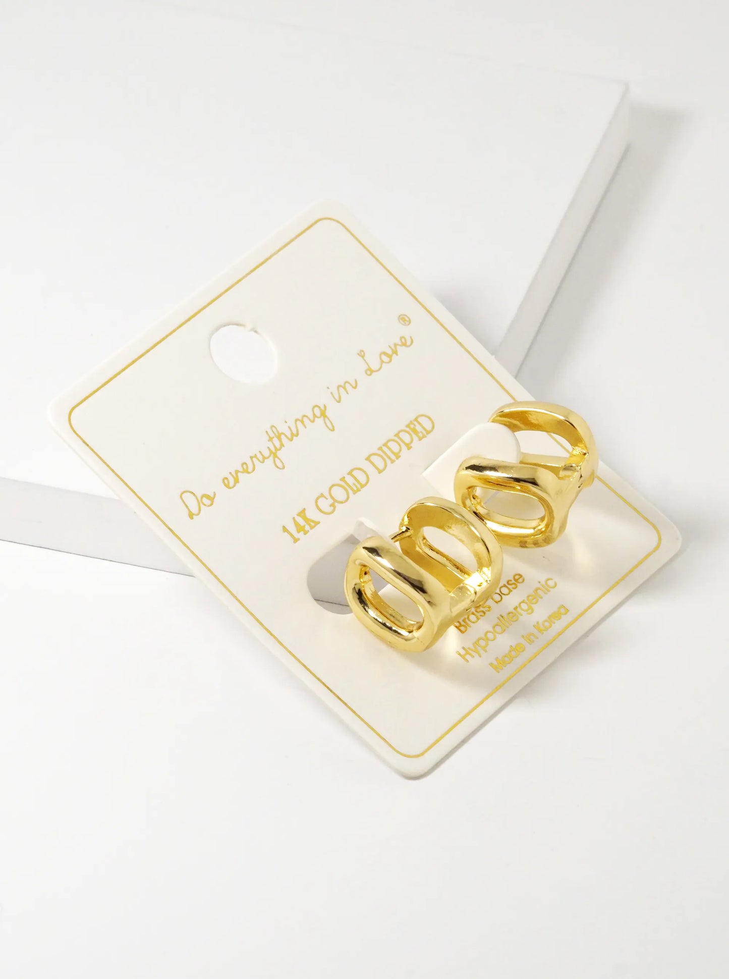 14K Gold Dipped 13mm Minimalist Huggie Hoop Earrings
