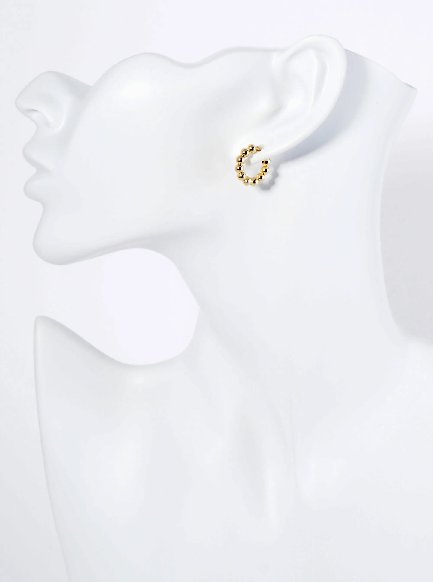 14K Gold Dipped 15mm Brass Ball Hoop Earrings