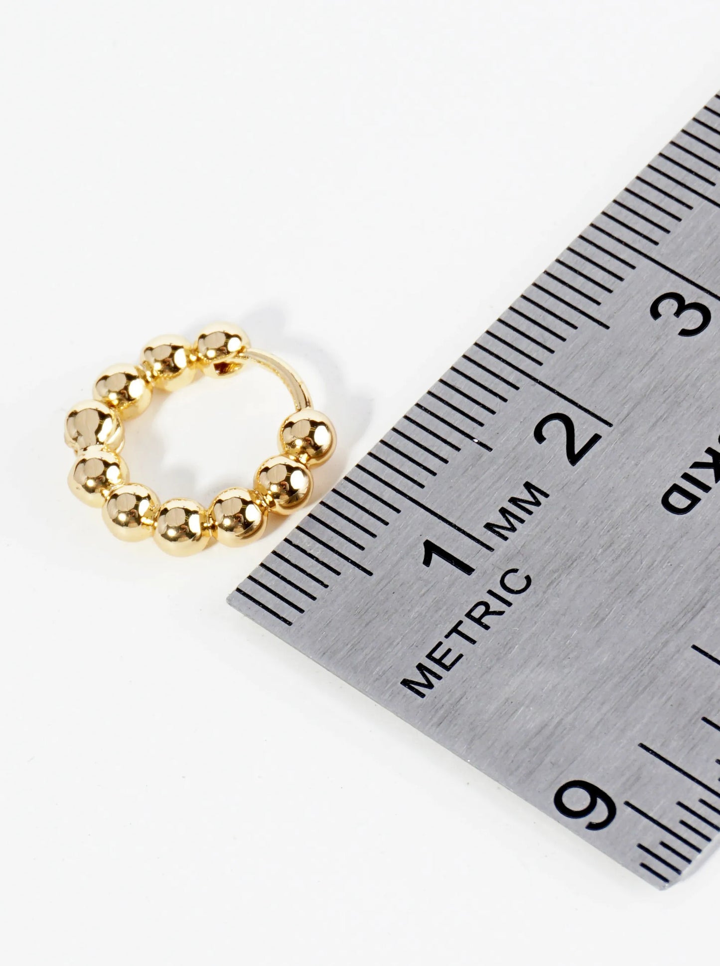 14K Gold Dipped 15mm Brass Ball Hoop Earrings