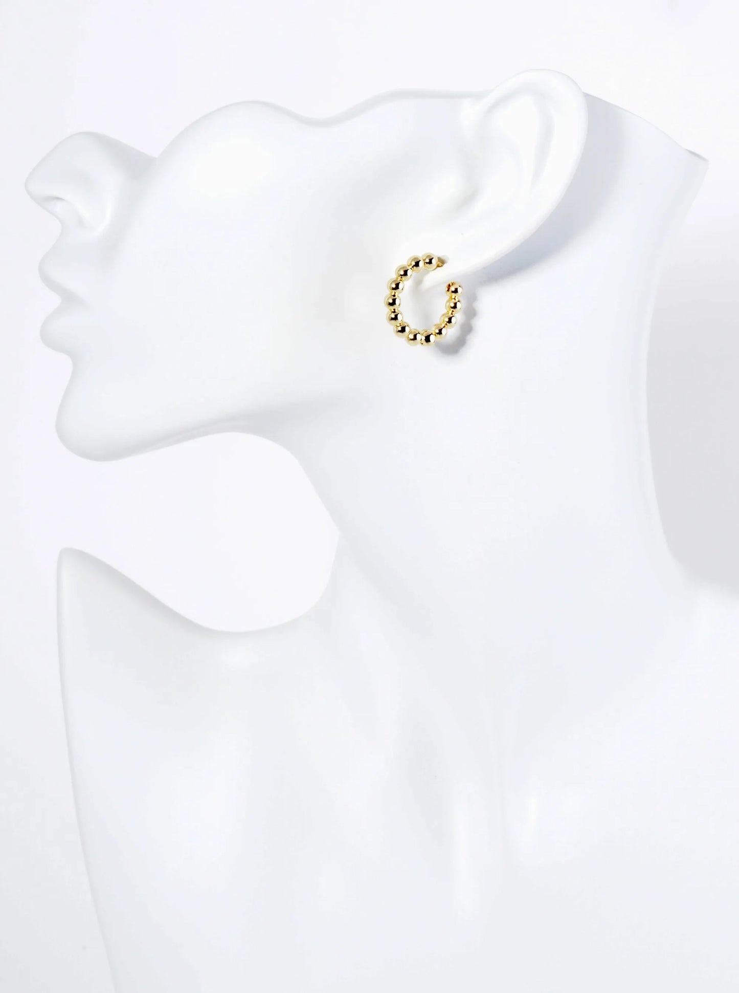 14K Gold Dipped 15mm Brass Ball Hoop Earrings