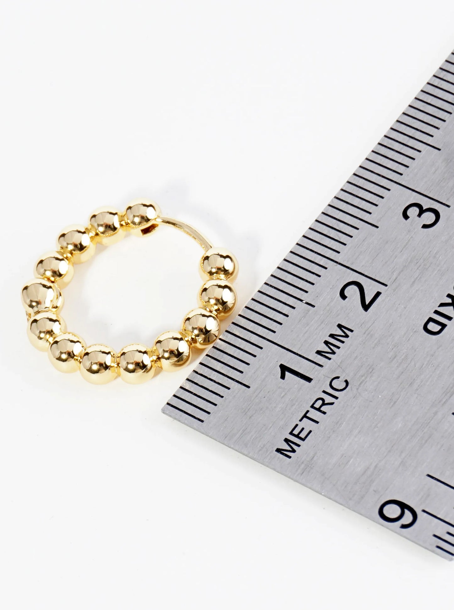 14K Gold Dipped 15mm Brass Ball Hoop Earrings