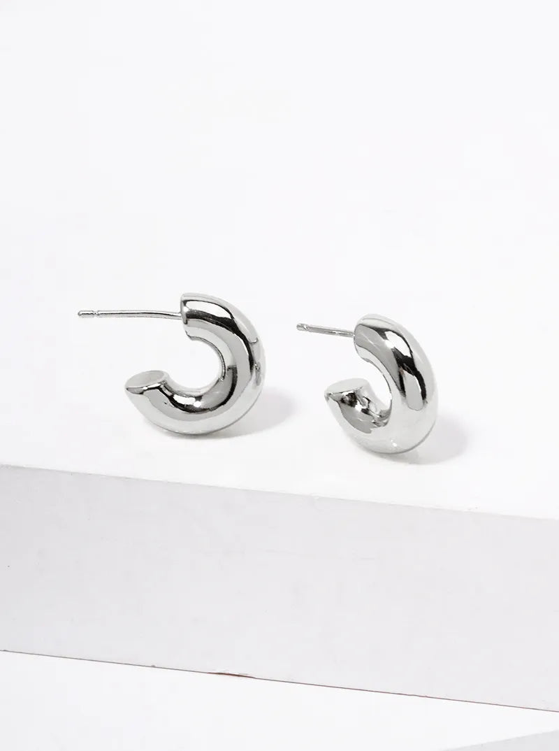 14K Gold Dipped 15mm Brass Bold Open Hoop Earrings