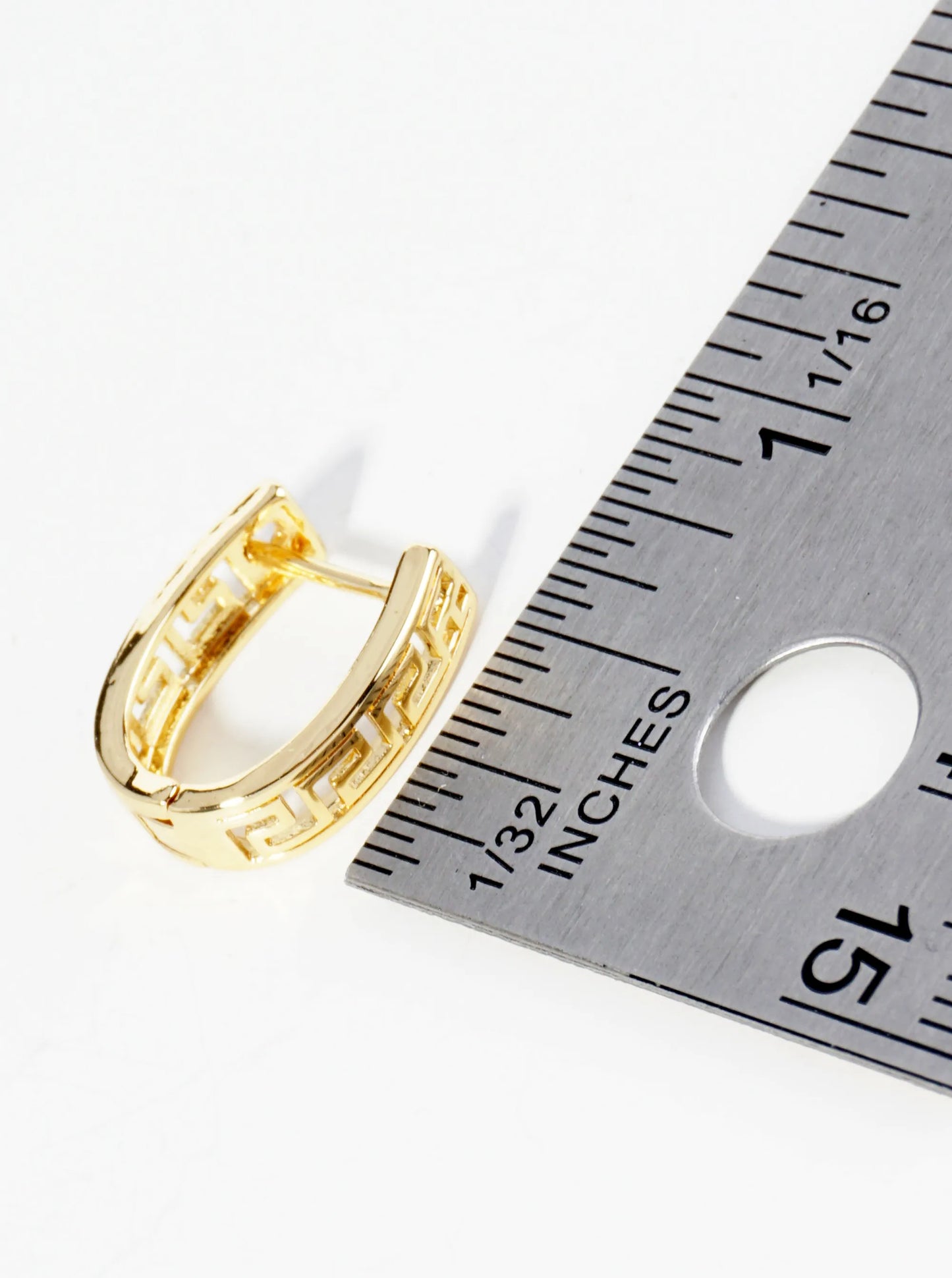 14K Gold Dipped 15mm Cutout Brass Oval Huggie Hoop Earrings