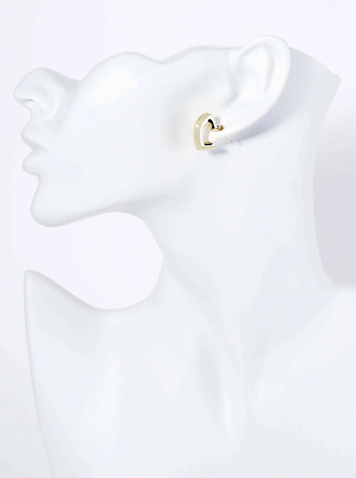 14K Gold Dipped 15mm Dainty Heart Hoop Earrings