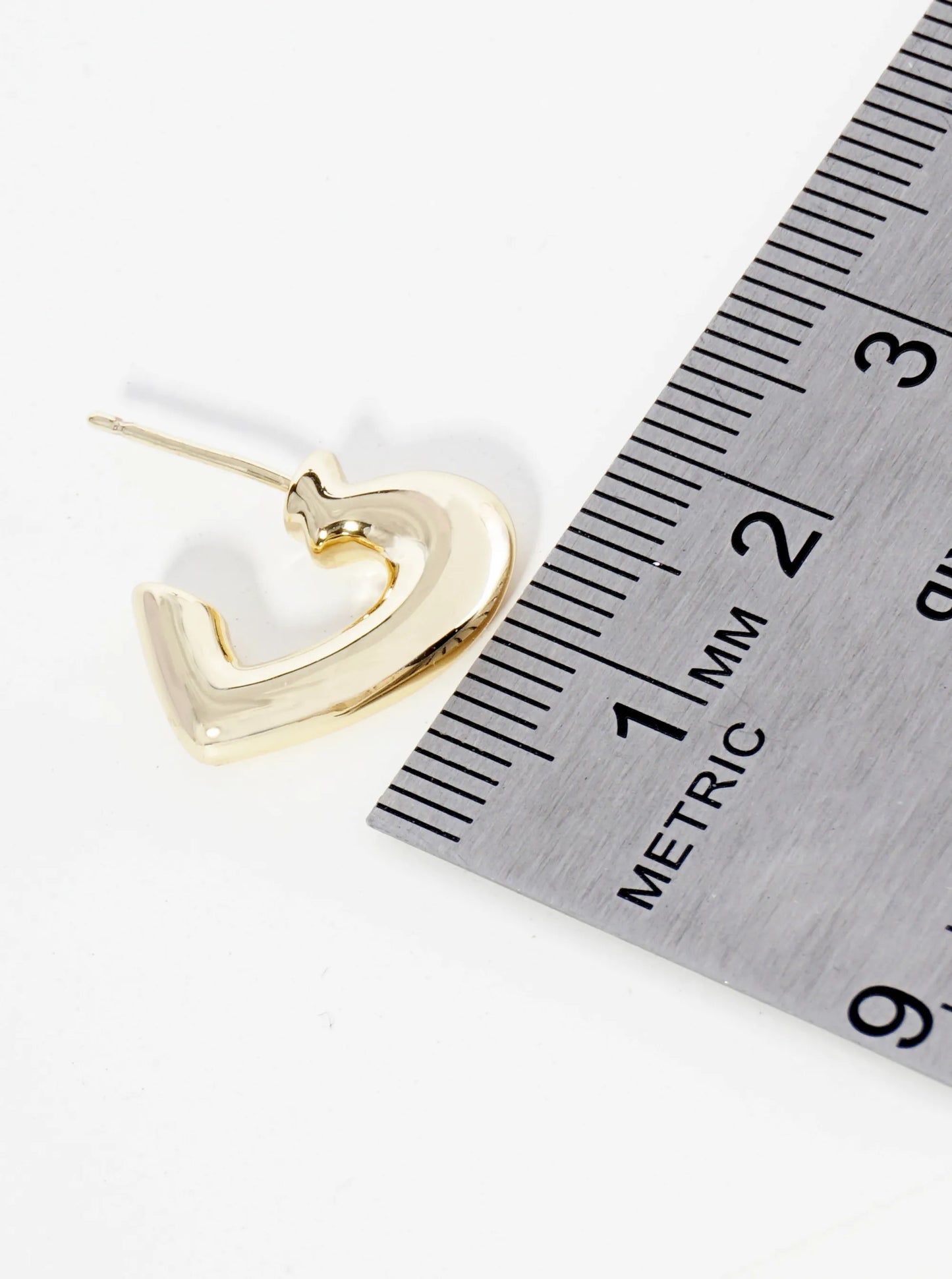 14K Gold Dipped 15mm Dainty Heart Hoop Earrings