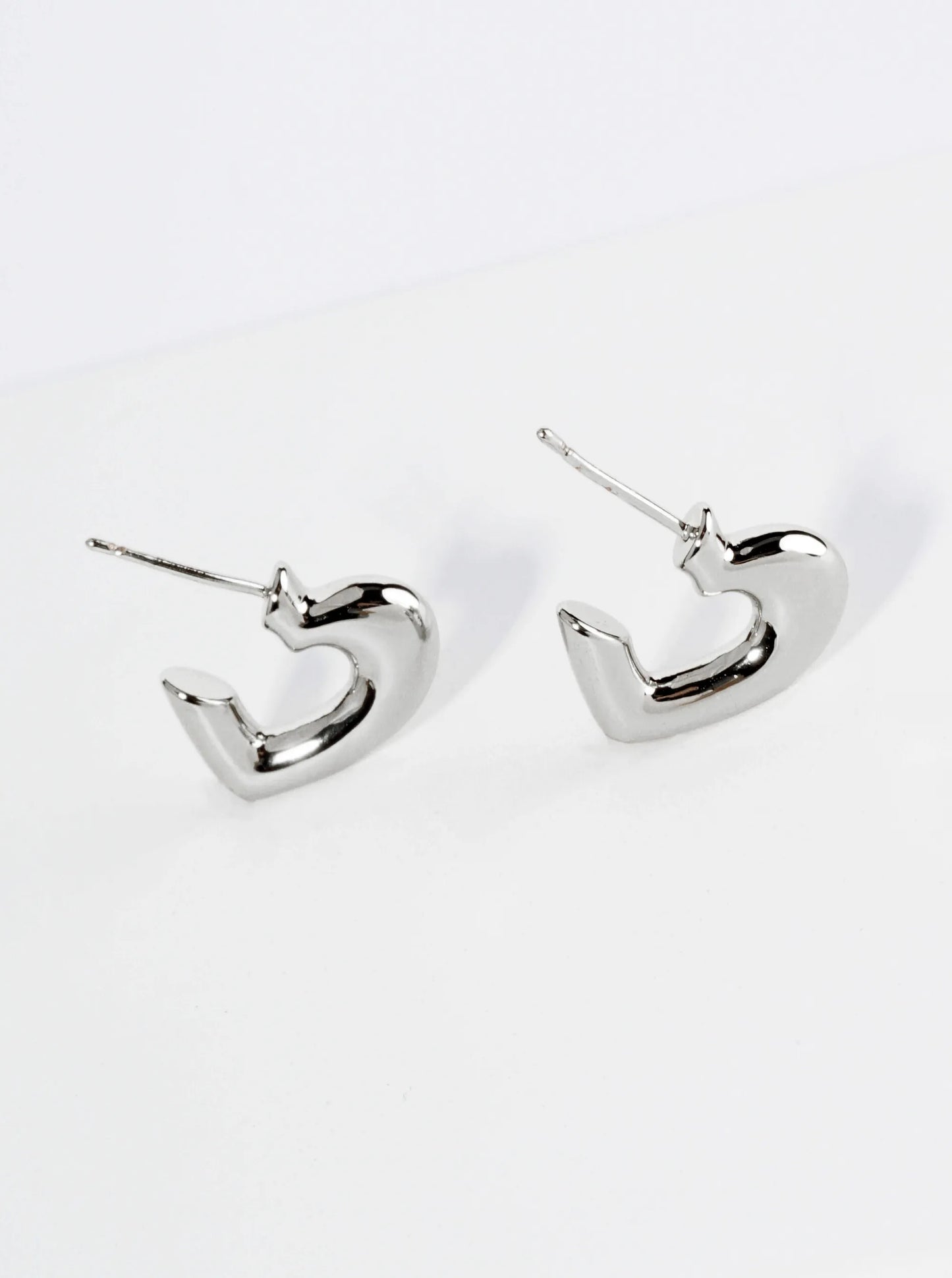 14K Gold Dipped 15mm Dainty Heart Hoop Earrings