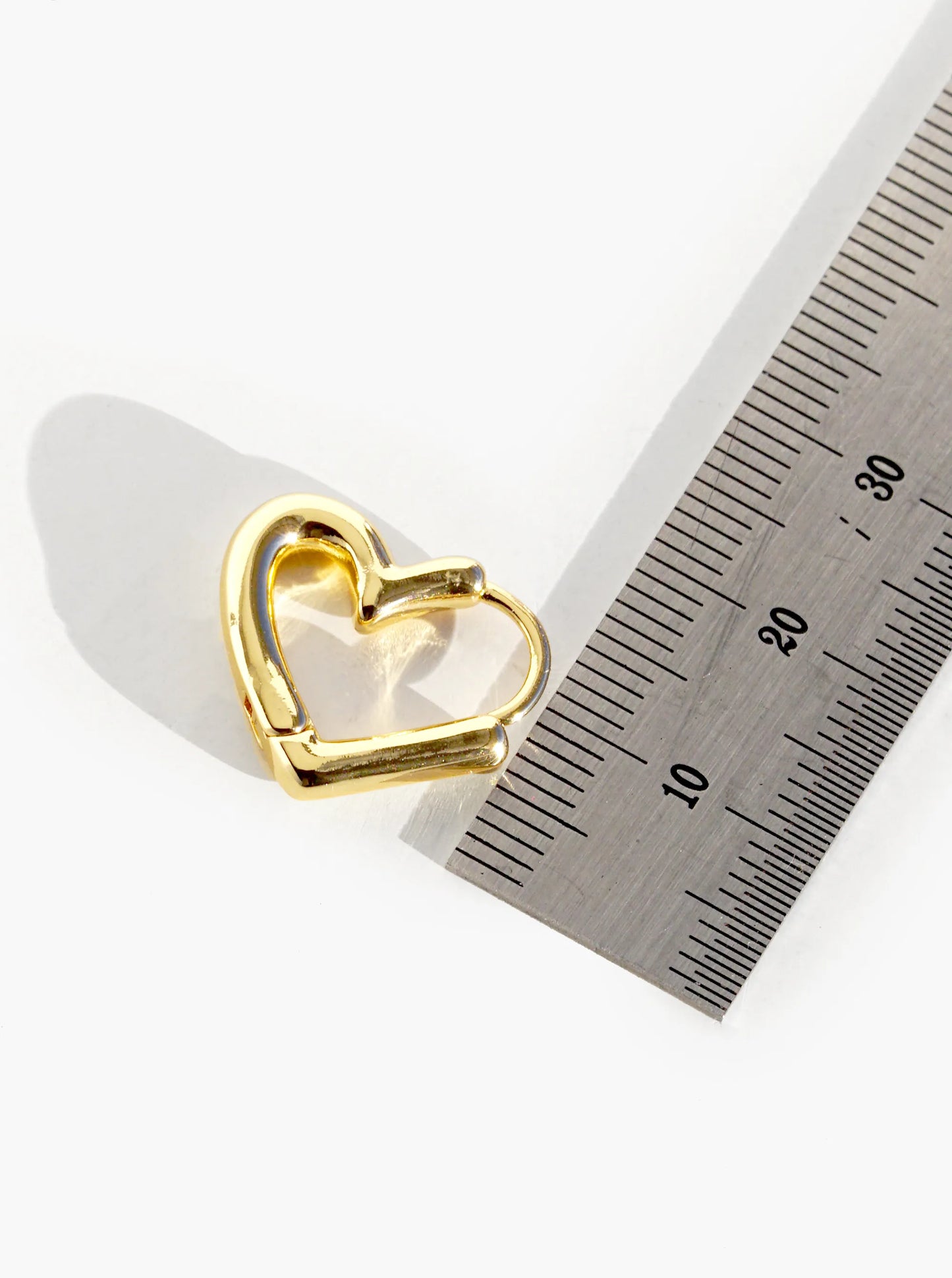 14K Gold Dipped 15mm Heart Shape Huggie Hoop Earrings