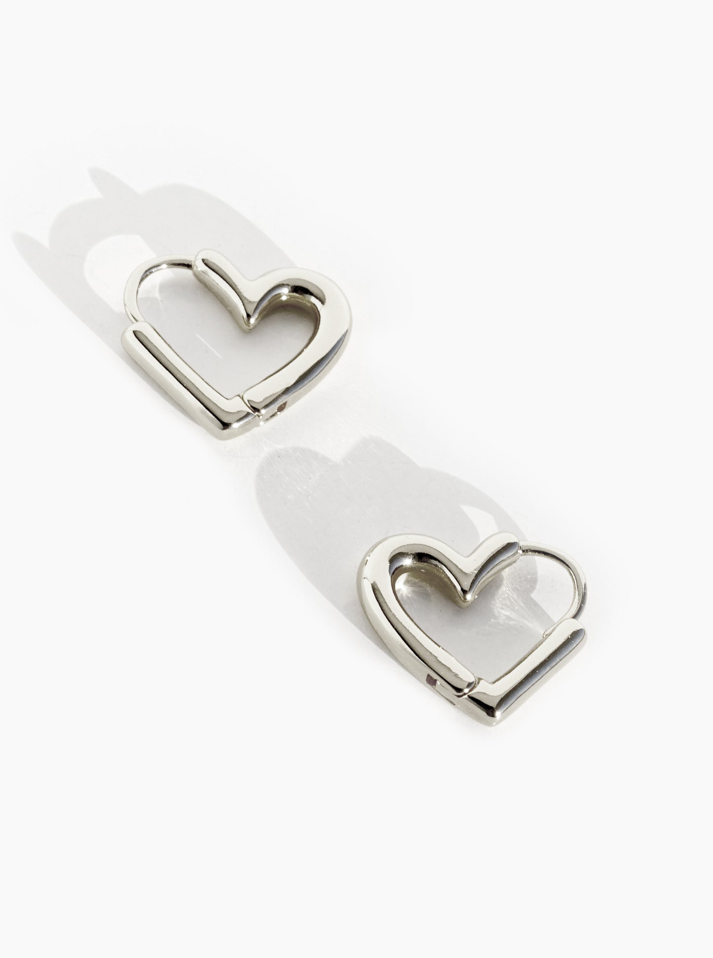 14K Gold Dipped 15mm Heart Shape Huggie Hoop Earrings