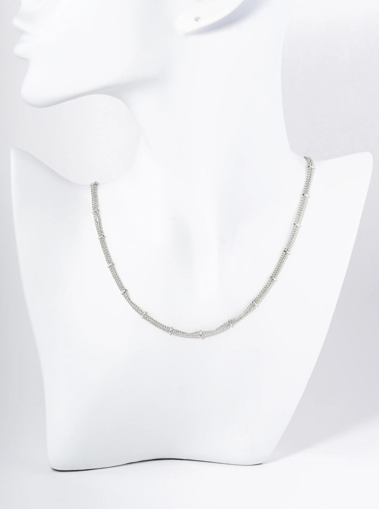 14K Gold Dipped 16 Inch Double Satellite Chain Necklace