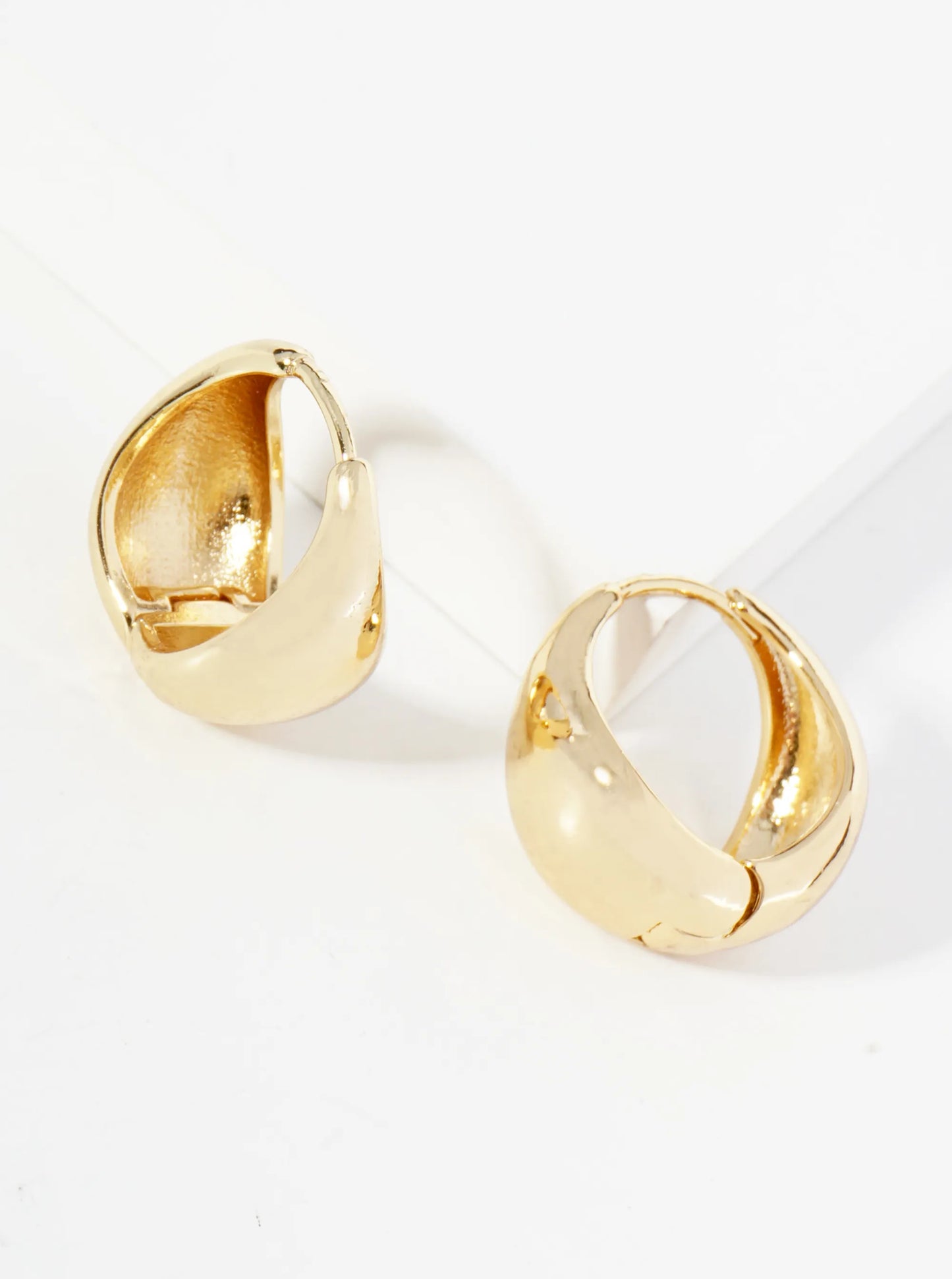 14K Gold Dipped 17mm Bold Huggie Hoop Earrings
