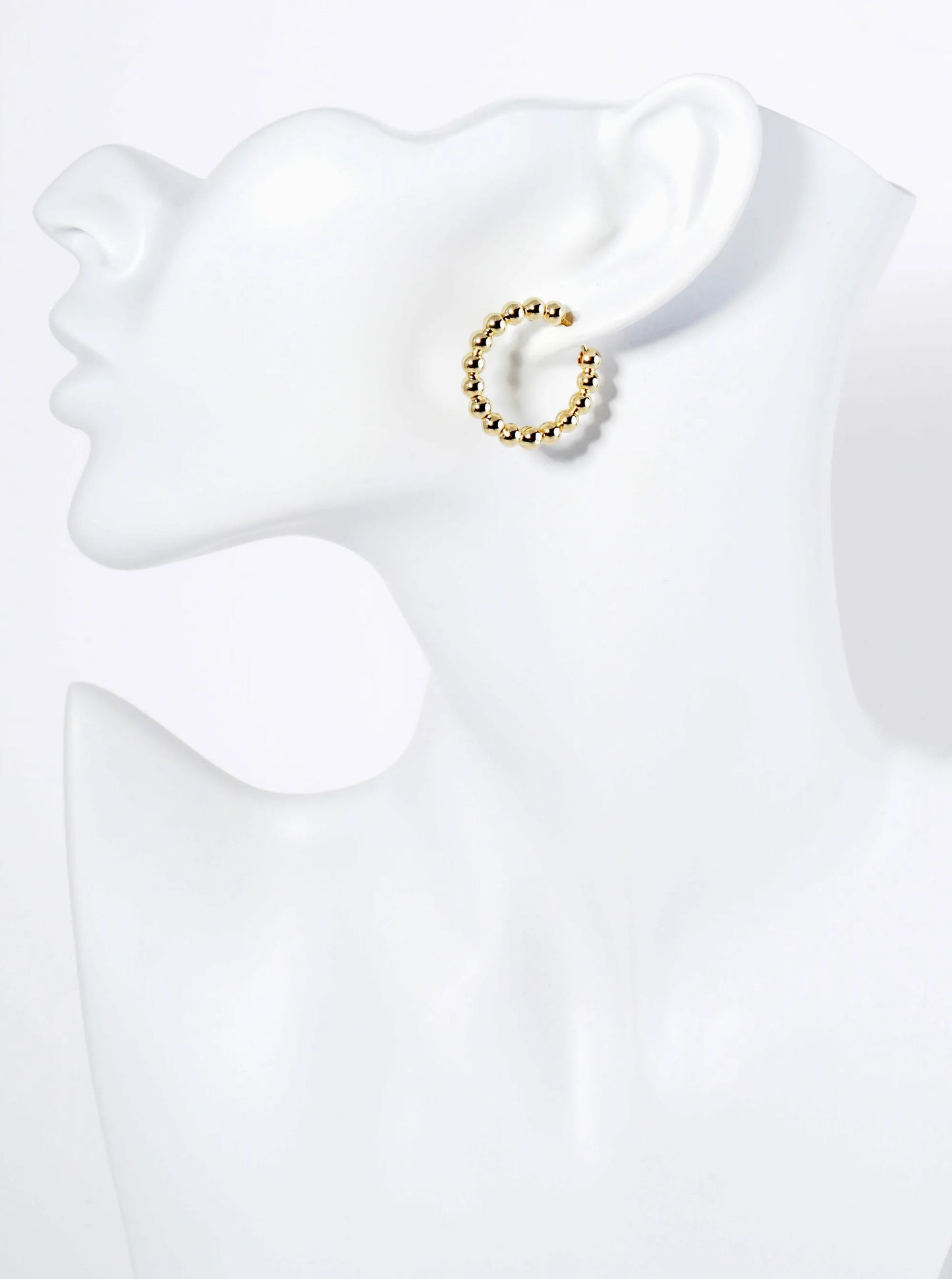 14K Gold Dipped 20mm Brass Ball Hoop Earrings