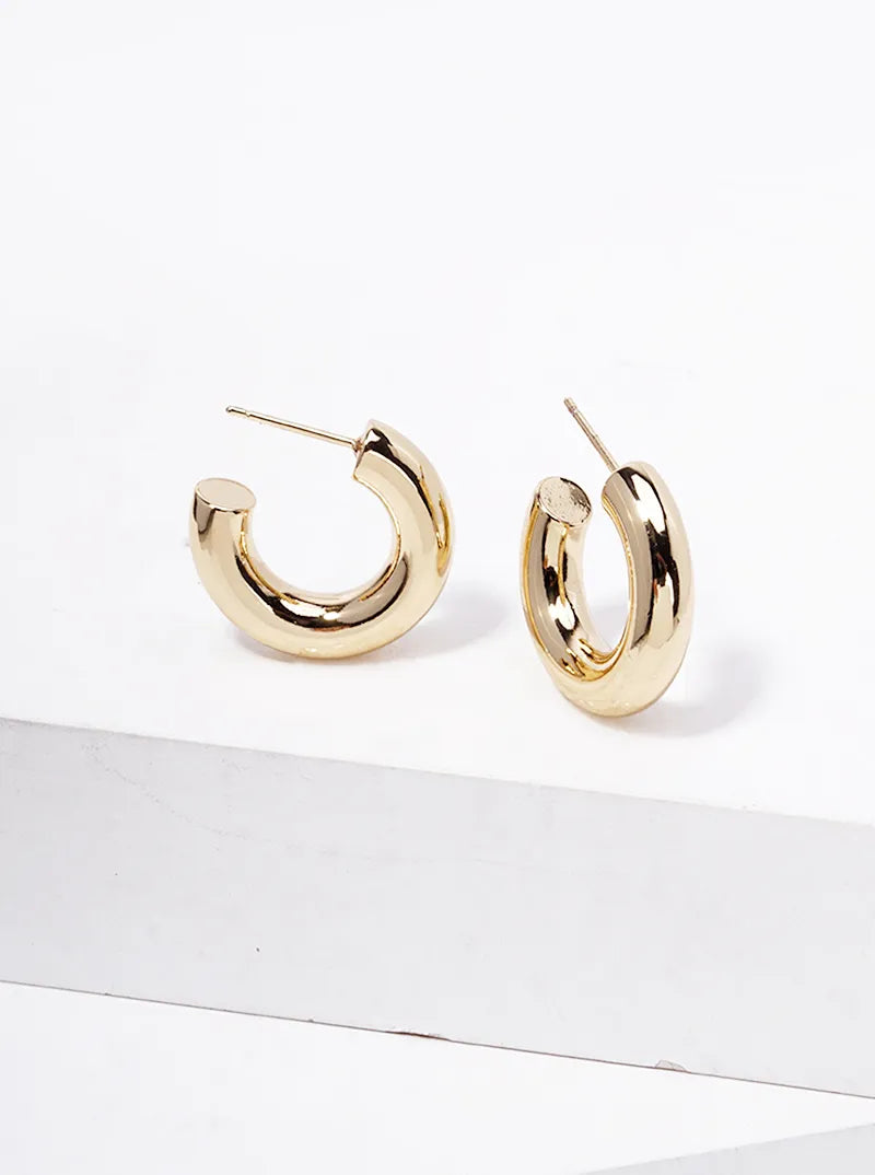 14K Gold Dipped 20mm Brass Bold Open Hoop Earrings