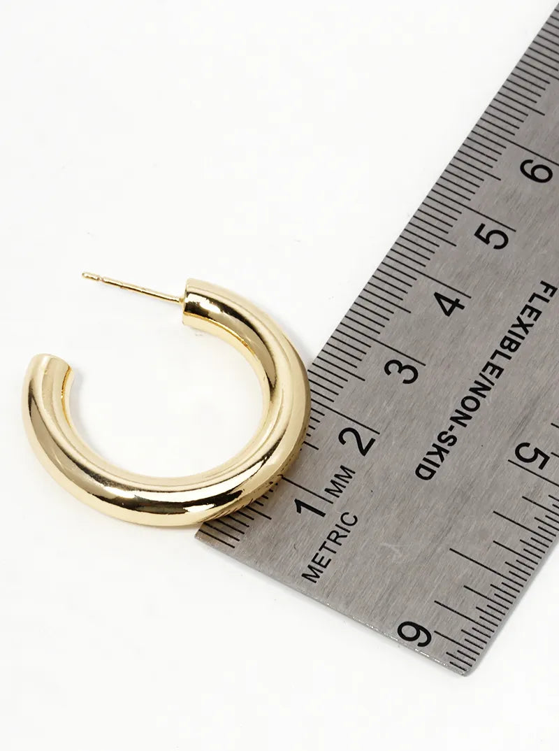 14K Gold Dipped 20mm Brass Bold Open Hoop Earrings