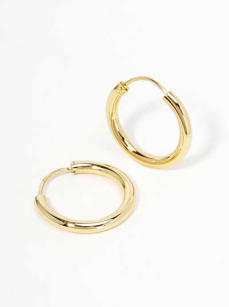 14K Gold Dipped 20mm Hinged Hoop Earrings