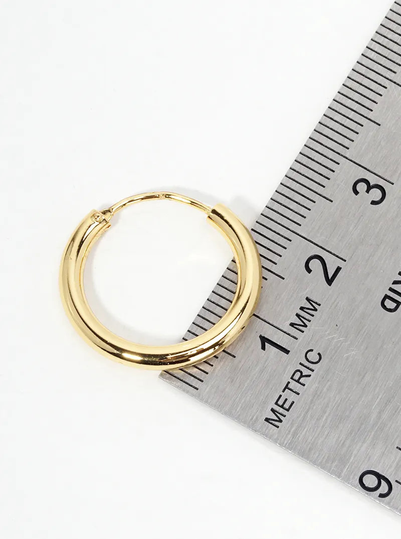 14K Gold Dipped 20mm Hinged Hoop Earrings