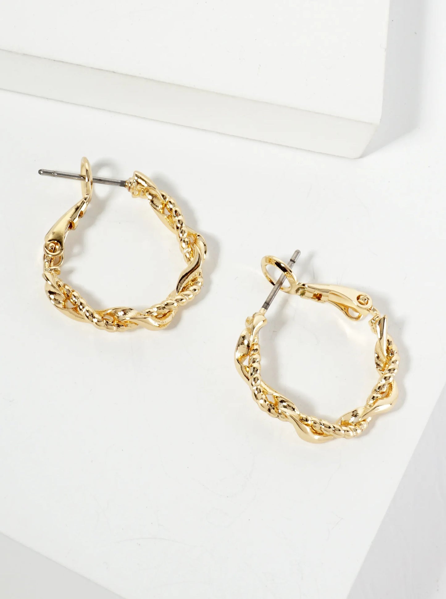 14K-Gold-Dipped 20mm Twist Latch-Back Hoop Earrings