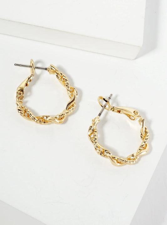 14K-Gold-Dipped 20mm Twist Latch-Back Hoop Earrings